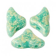 Les perles par Puca® Hélios Perlen Opaque green turquoise splash 63130/94401